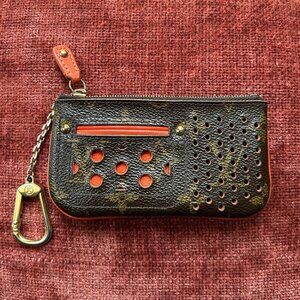 LOUIS VUITTON Monogram Perforated Pochette Cles Coin Purse 👛